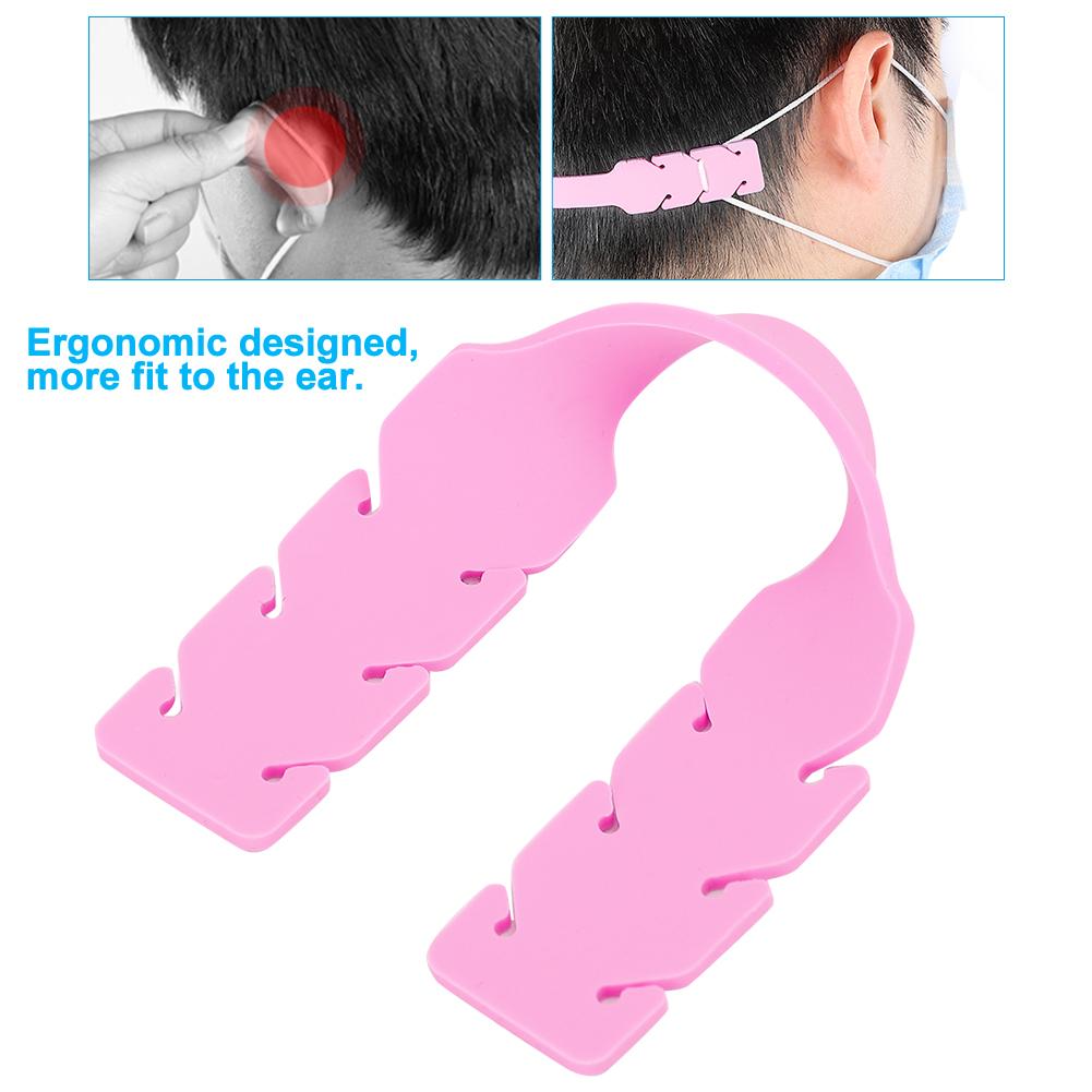 10PCS Silicone Ear Protection Sheet Ear Protector Silicone Strip 3 Section AdjustablePink