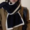Women's Autumn Winter Versatile Black Light Luxury Warm Shawl Thickened Winter Knitted Scarf
