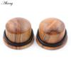 Alisouy 2PCS натуральное дерево твердые пули цилиндрические ушные калибры конические заглушки туннельный расширитель растяжитель серьги пирсинг украшения для тела