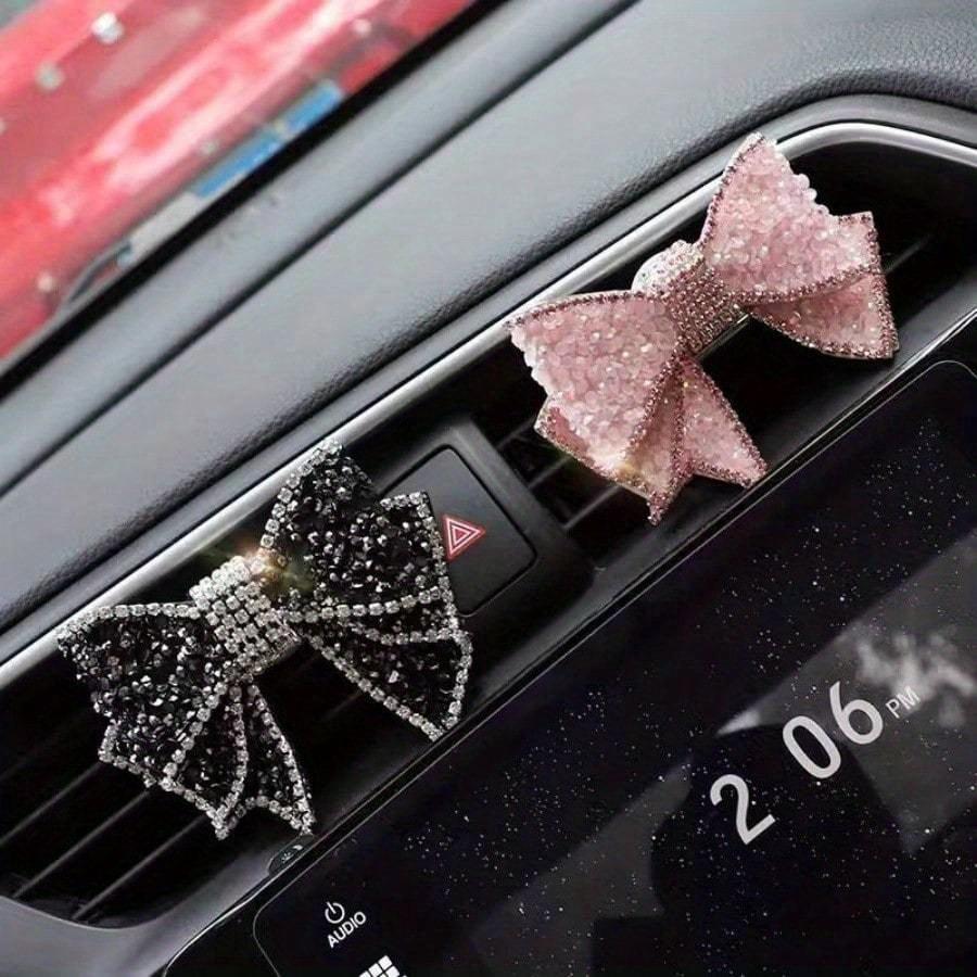 Car Air Vent Rhinestone Bow Air Freshener Decor Accessory