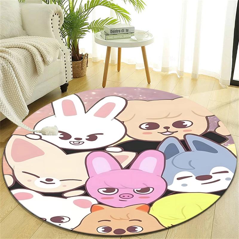 1pc Kpop Team1 Design Printed Area Round Carpet for Bedroom Living Room Home Decor Rugs Mat Non Slip Mat Rug for Bedside