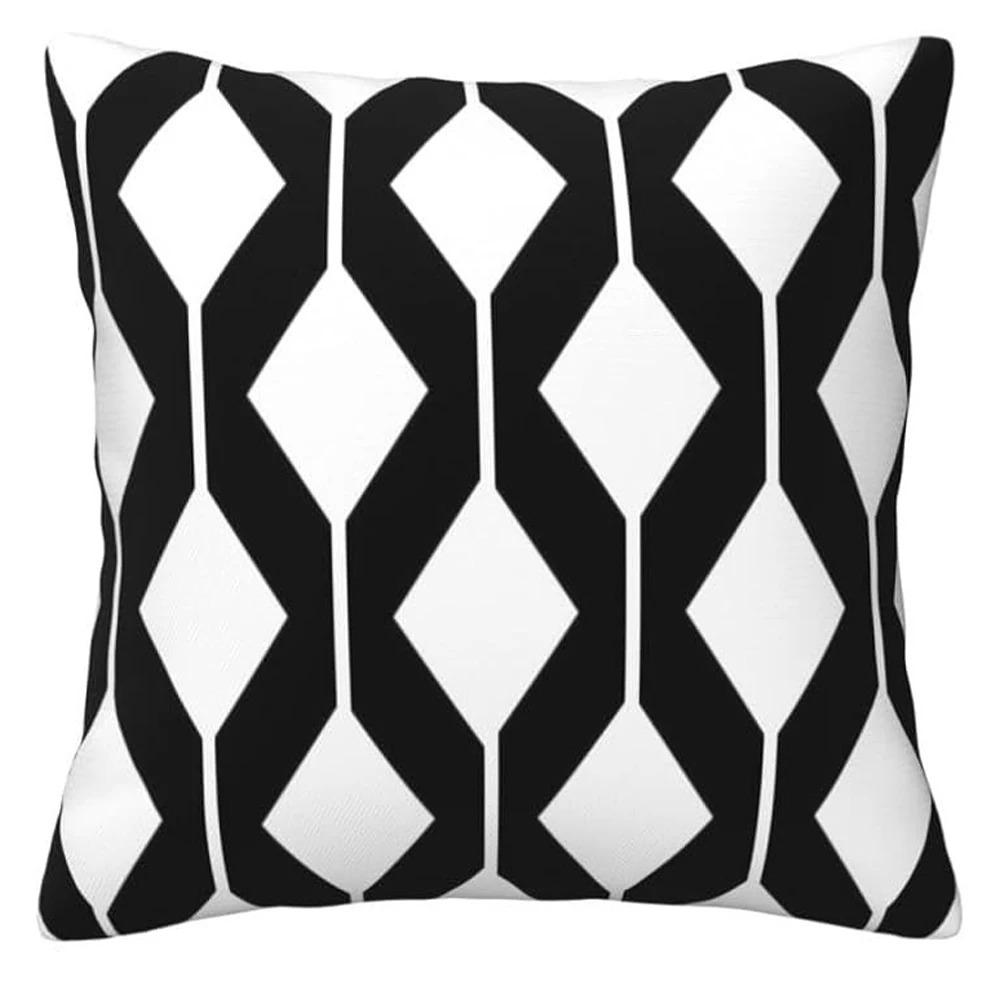 Geometric Black White Pattern Pillow Covers Pattern Cushion Cover Suitable For Sofa Bedroom Car Pillow Cover