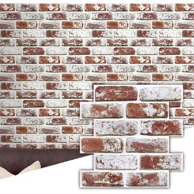 Commomy 10 шт. 3D панели под искусственный кирпич - 11,8"X11,8" Маленький размер Тонкие ПВХ Самоклеящиеся Кирпич Фермерский дом DIY Кирпичный фартук для камина, спальни,