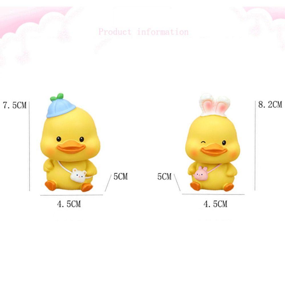 Kawaii Cartoon Duck Ornament Desktop Animal Figure Cake Topper Miniature Decoration Resin Duck Figurine New