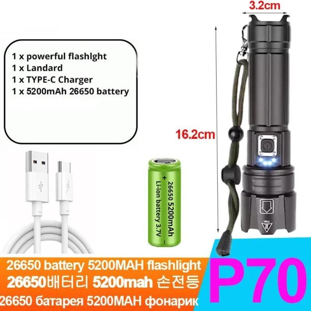 Самый мощный светодиодный фонарик, перезаряжаемый фонарик, тактический фонарь 1500 м, сверхмощный фонарик с зарядкой через USB