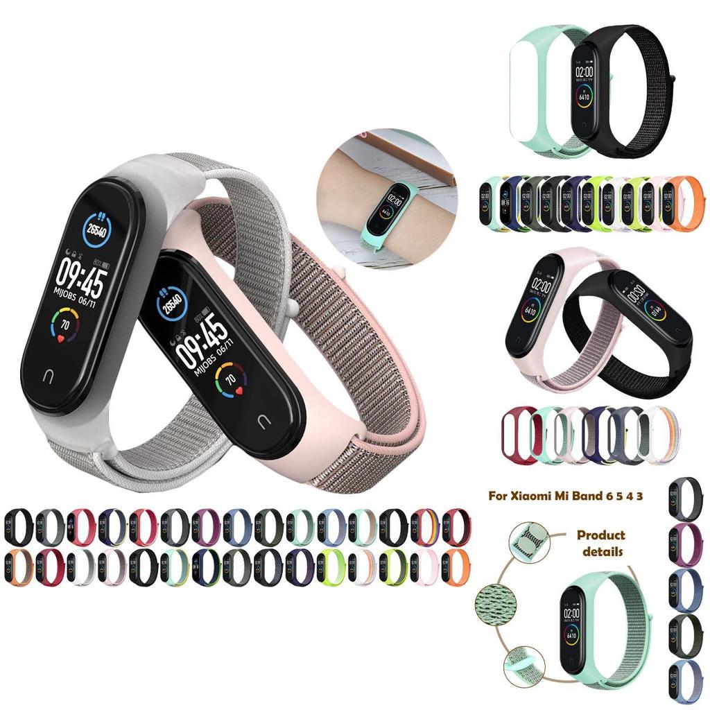 Прочный нейлоновый ремешок для Xiaomi Mi Band 3/4/5/6 Регулируемая дышащая петля Замена Легкий