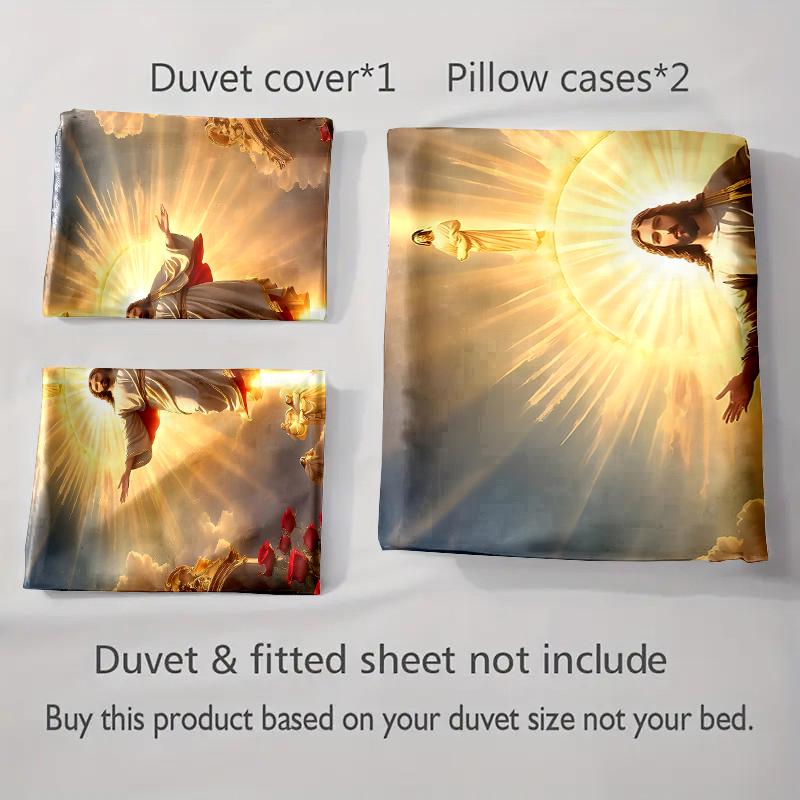 Radiant divine scene Bedding Duvet cover sets Duvet covers Pillowcases gifts (1 * Duvet Cover 2 * Pillowcases, without duvet insert)