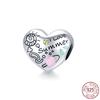 925 Sterling Silver Angel Mom Family Heart Series Shine Beads Fit Original Fashion Charms Bracelets Women DIY Jewelry