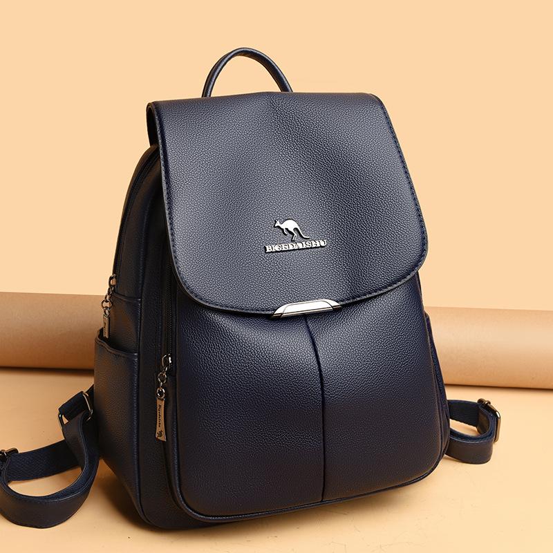 Мягкий кожаный рюкзак, женский рюкзак большой емкости, студенческая дорожная сумка