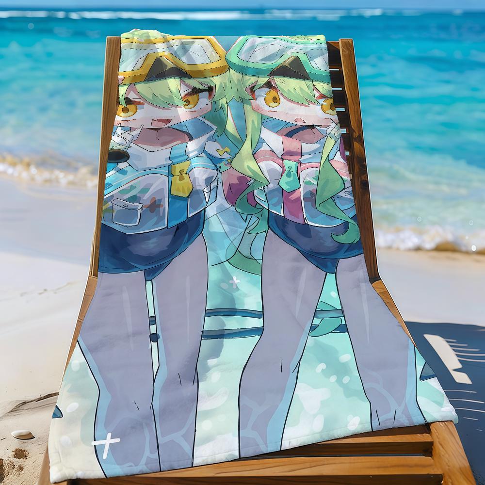 Игровое полотенце Tachibana Twins B-Blue A-Archive Спортивное Быстросохнущее Туристическое Снаряжение для Кемпинга Песозащитное Мягкое Легкое Большое Пляжное Полотенце