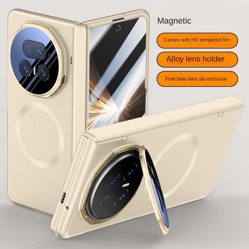 Built-in Magsafe Magnetic With Tempered Glass Film Protect Case For Honor Magic V5 Hinge Protection Cover