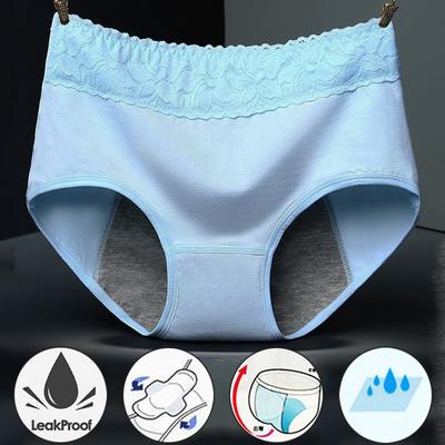 Женские физиологические брюки больших размеров, антибактериальные герметичные физиологические трусы со средней талией, боксеры с вышивкой