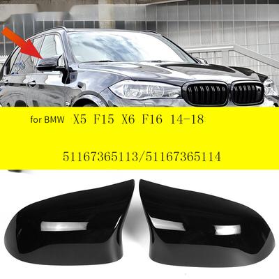 Для BMW X5 F15 X6 F16 2014-2018 Пара Крышка зеркала заднего вида Накладка на боковое зеркало двери автомобиля Крышка крыла Замена 51167365113