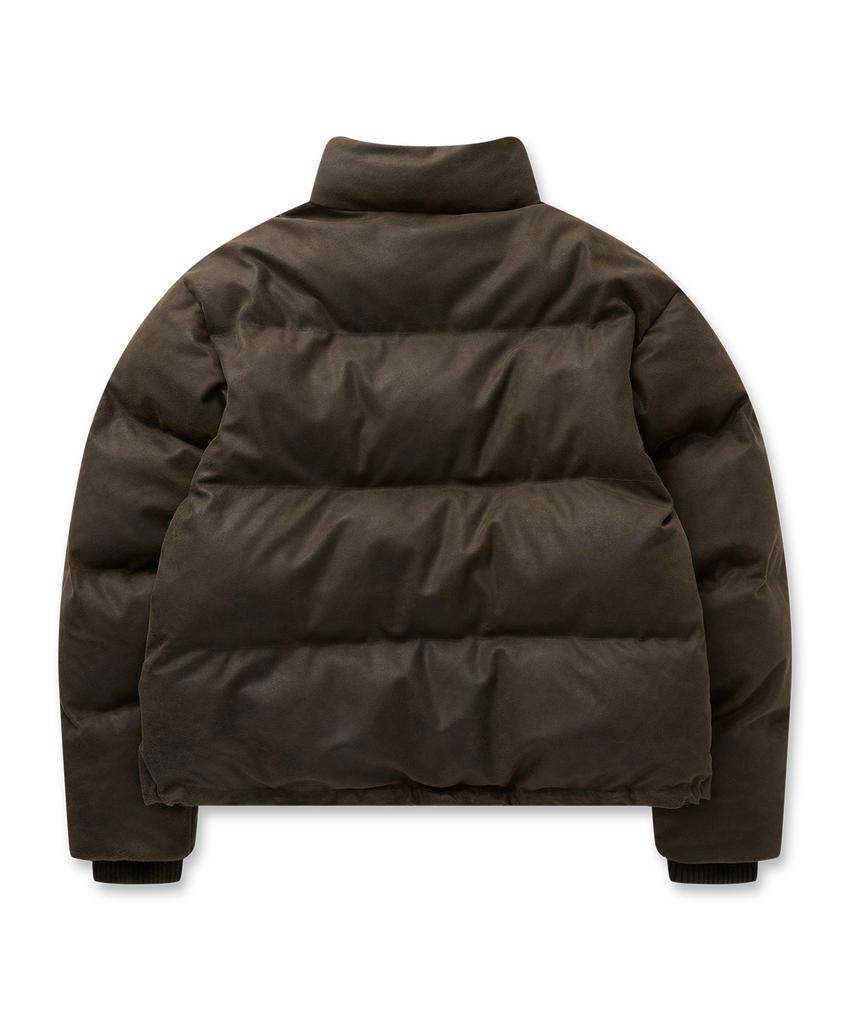 Pealp Vintage Faux Leather Padded Jacket 28(Brown)
