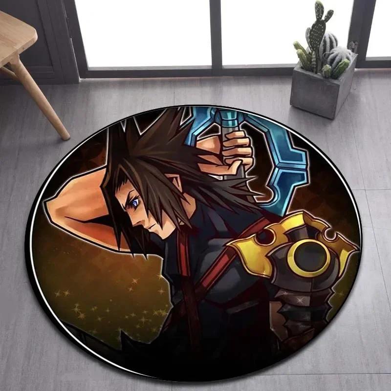 Kingdom Hearts Узор из мультфильма Ковер для пола Круглый коврик Ковер для гостиной Коврик для ванной и кухни Придверный коврик Нескользящий коврик для пола