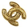 CHANEL COCO Mark Brooch Matelasse Plated Gold 32.4g Women Used