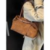Suede Bag for Women Vintage Casual Large Capacity Traveling Ladies Simple Brown One Shoulder Bags