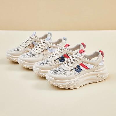 Женская обувь 2025 Горячая распродажа Женские вулканизированные туфли на шнуровке Уличные сандалии с полым верхом Удобные Легкие Толстая подошва