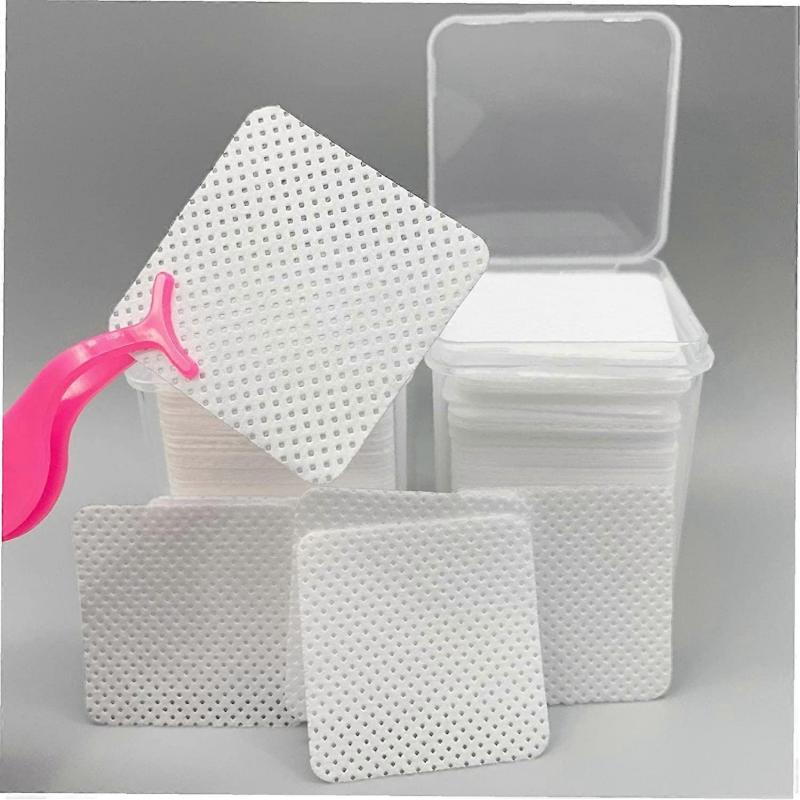 200pcs Lint Free Cotton Pads Eyelash  Remover Wipe Pads  Cleaner Pads for Extension Cleaning Cotton Pads