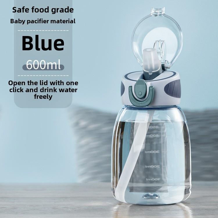 Cute Summer Straw Water Bottle Portable Kids Tumbler Lightweight Drinking Cup for Students BPA-Free Hydration Bottle