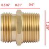 Brass Pipe Hex Nipple Fitting 3/4GHT X 3/4NPT Male Thread Quick Adapter Coupler Connector for Water Oil Gas