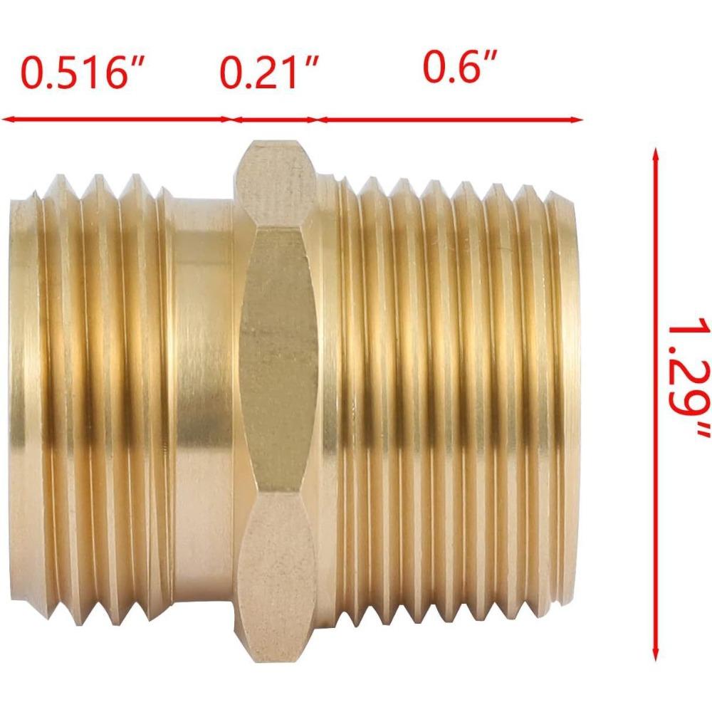 Латунный шестигранный ниппель-переходник 3/4GHT x 3/4NPT с наружной резьбой, быстроразъемное соединение, соединитель для воды, масла, газа