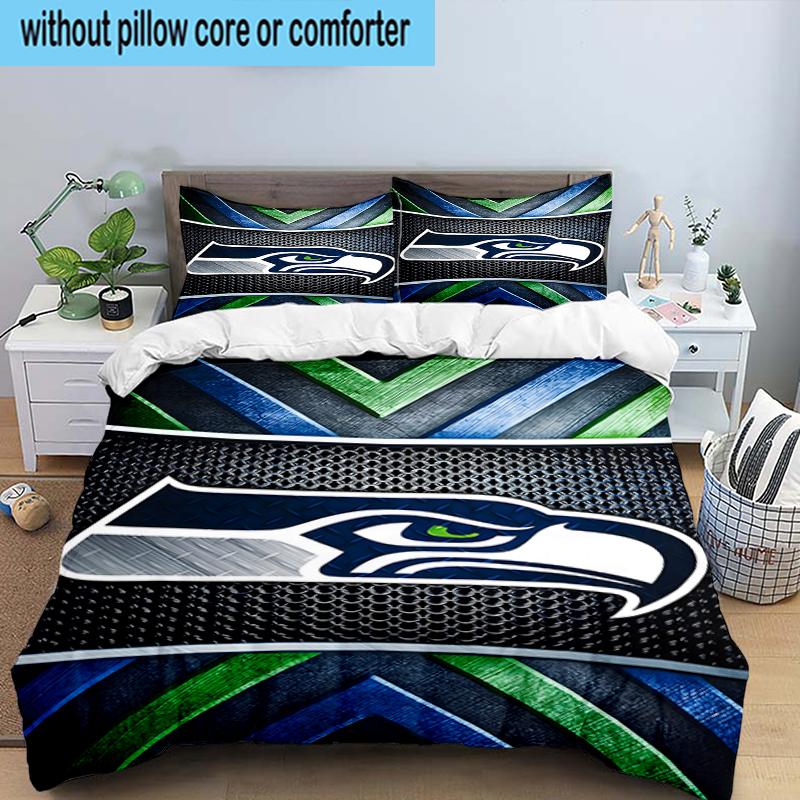 Seahawks Team Spirit 3PCS Bedding Set 2D Printing (Includes 1 Duvet Cover + 2 Pillowcases Coreless), Bedroom decor,Fan gift