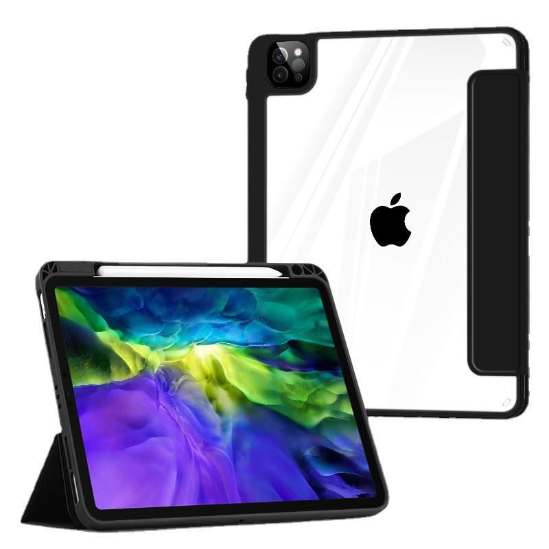Magnetic Detachable Case IPad Pro 12.9 Inch Acrylic Hard Shell Trifold Stand Tablet Leather Cover
