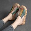 Genuine Leather Thick Soles Sandals Women Retro Wedges Slides Comfortable Outdoor Platform Slippers