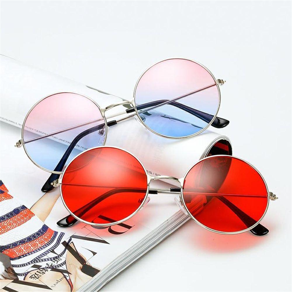 Women Men Hippie Disco Round Sunglasses Metal Sunglasses Eyewear Circle Glasses