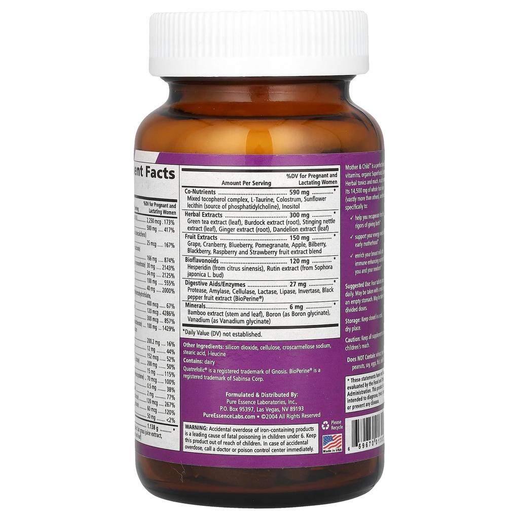 Pure Essence, Mother & Child, 120 tablets