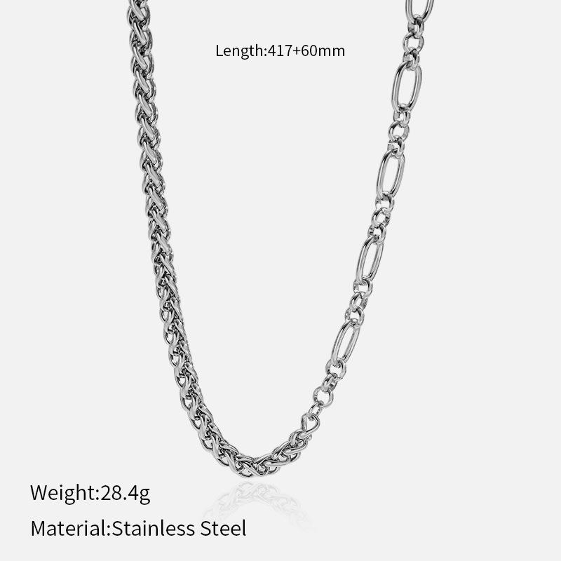 European and American hip hop 101 stainless steel necklace simple niche versatile jewelry accessories men's and women's spot