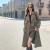 Autumn Women's Fashionable Mid-length Lace-up Trench Coat