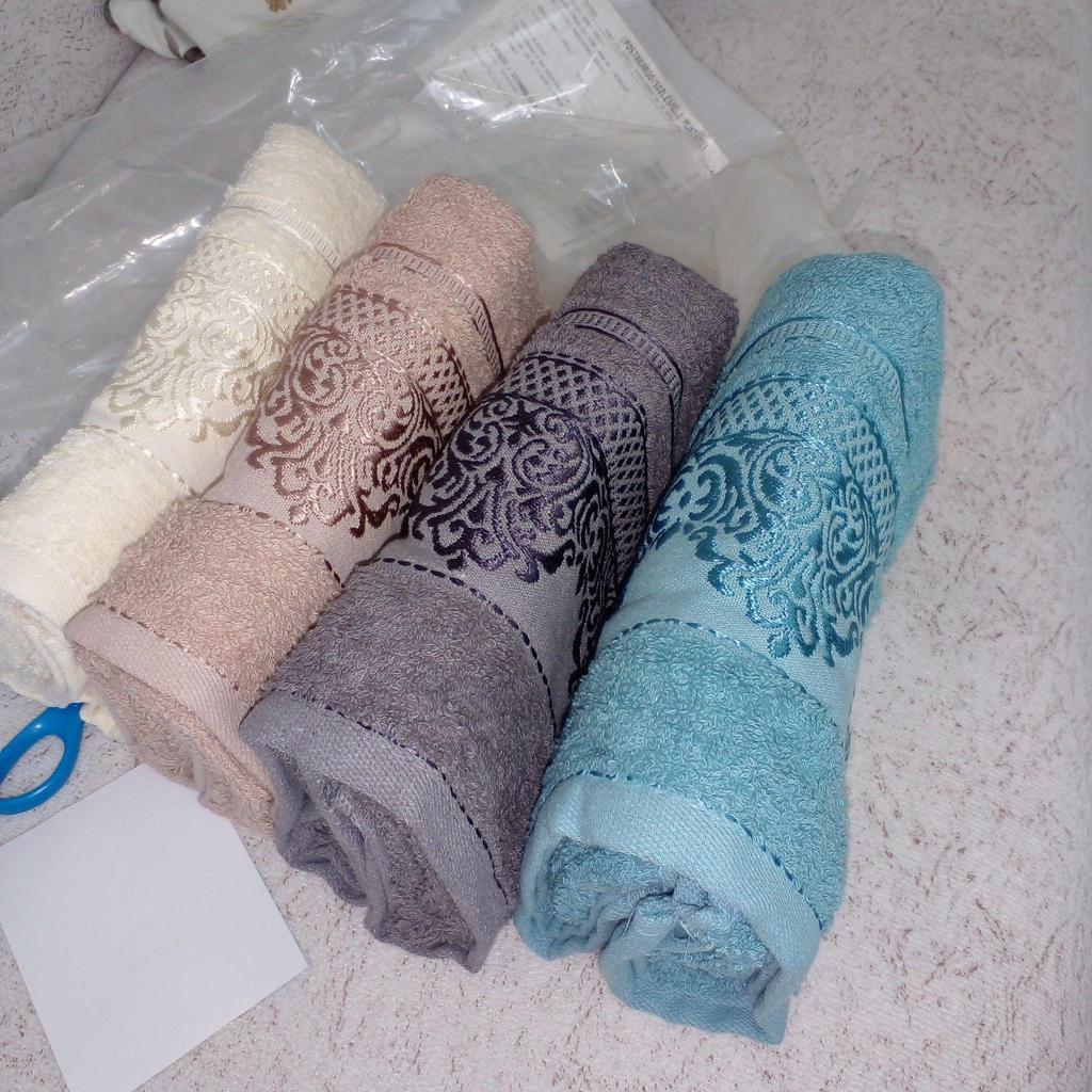 4 Pcs Soft Head Hand Face Towel Bathroom Towel Set 100% Cotton 50x85 Cm Colorful