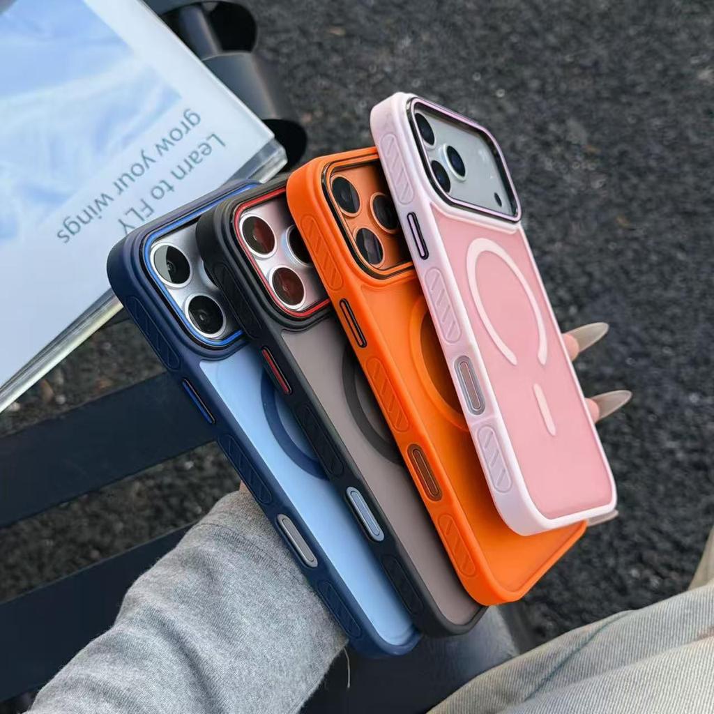 iPhone 17 Pro Max Магнитный защитный чехол с текстурой, приятной на ощупь, противоскользящий, матовый, противоударный