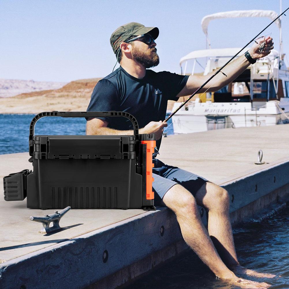 Двухъярусный ящик для рыболовных снастей Рыболовный ящик 11 л Ящик для рыболовных инструментов Регулируемый органайзер для рыбалки Кейс Большой вместимости Рыболовные аксессуары