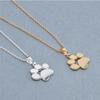 Women Cute Pets Dogs Footprints Cat Paw Pendant Chain Necklace Jewelry
