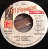 7inch Record DON CAMPBELL - Don't Disrespect HP073 Hi Power Music 1998 Jamaica Reggae, Ska & Dub Used