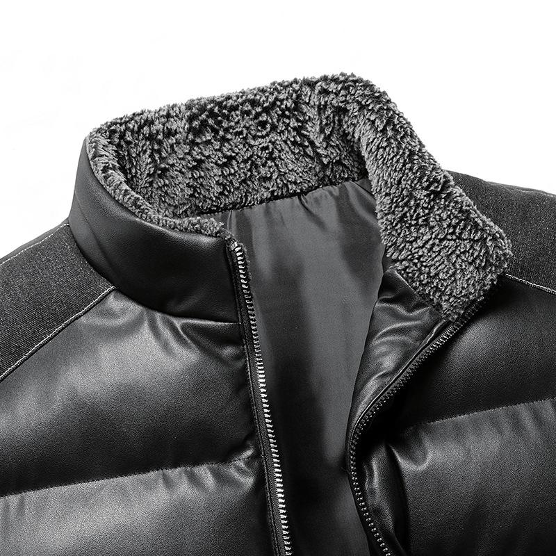 Жилет мужской зимний теплый воротник-стойка хлопковая одежда мужской облегающий корейский вариант жилета