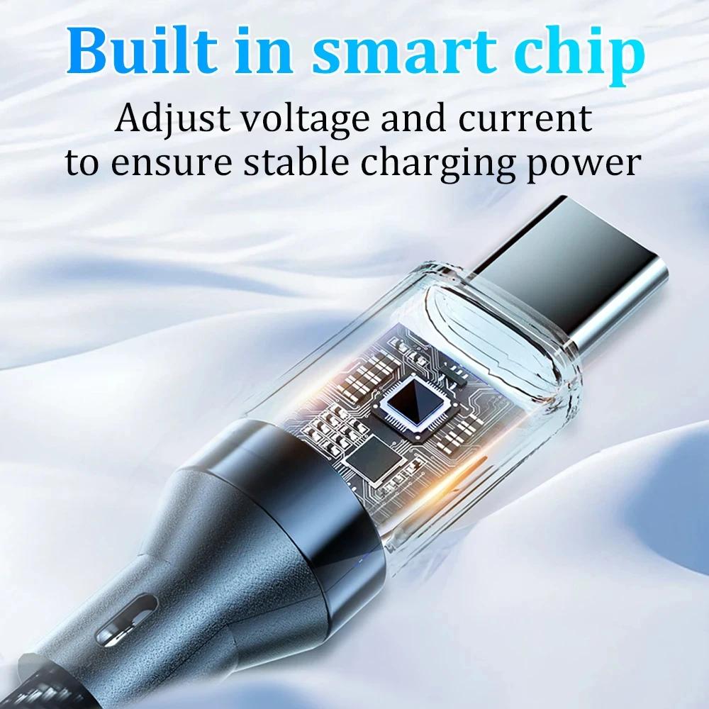 1M/1.5M/2M 120W 6A Кабель для передачи данных Quick Charge 3.0 PD на Type-C с цифровым дисплеем Быстрая зарядка USB на Type-C Шнур для передачи данных PD Провода
