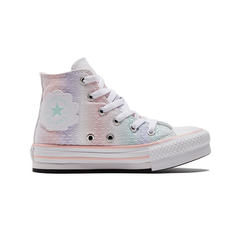Converse Детские кроссовки Chuck Taylor All Star Lift Platform High PS Mermaid Scale White Storm-Pink Light-Dew 372752C