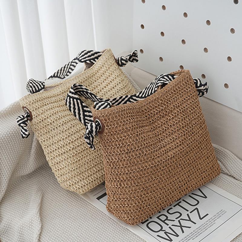 Женская модная соломенная сумка через плечо большой вместимости - Hollow Design Beach Tote