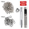 3  Installation Tools Air Eyelet Corns Tarpaulin Ring Buckle 100pcs 10MM Metal Buckles 1 Sets with Box Copper Eyelet