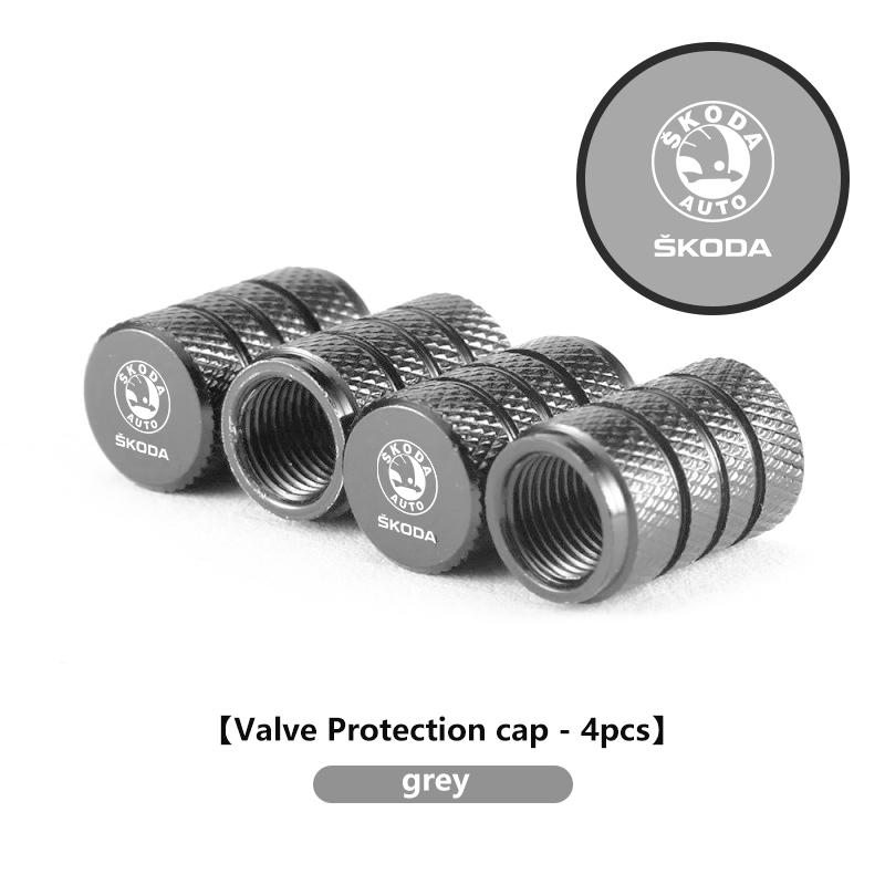 For Skoda 4pcs Car Wheel Tire Valve Caps Tyre Stem Airdust Waterproof S Kodiaq Octavia 2 3 Yeti Karoq Rapid Fabia VII VRS xknp33