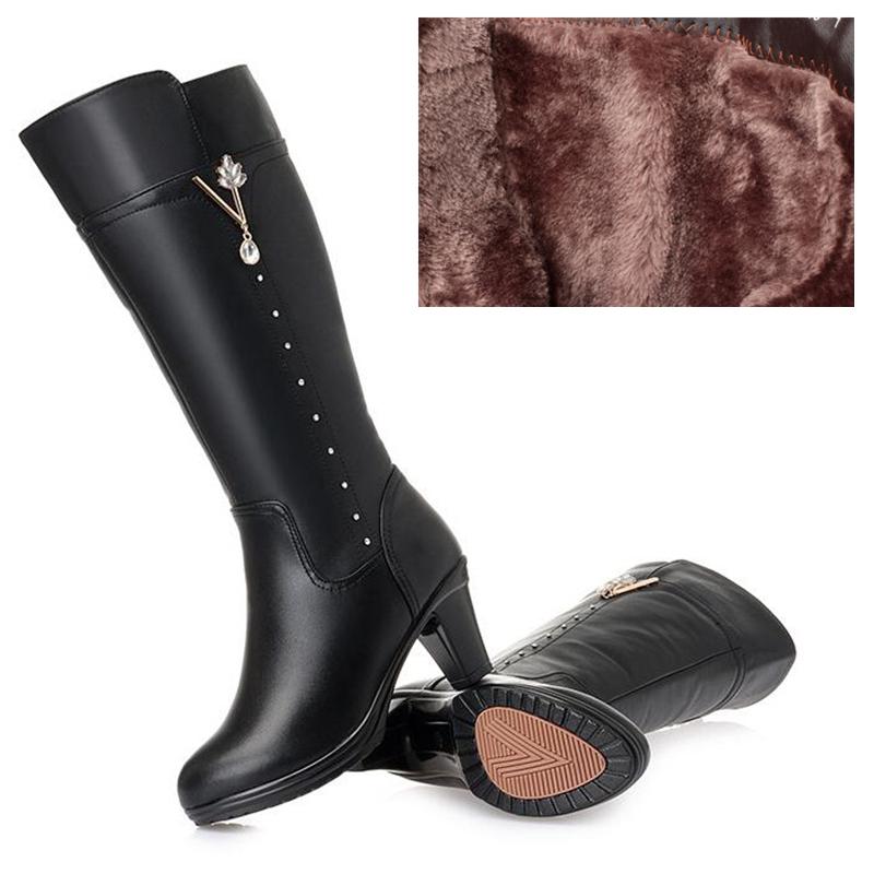 Faux leather women boots