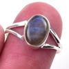 Natural Labradorite Gemstone Handmade 925 Solid Sterling Silver Ring Size 6 r1I21