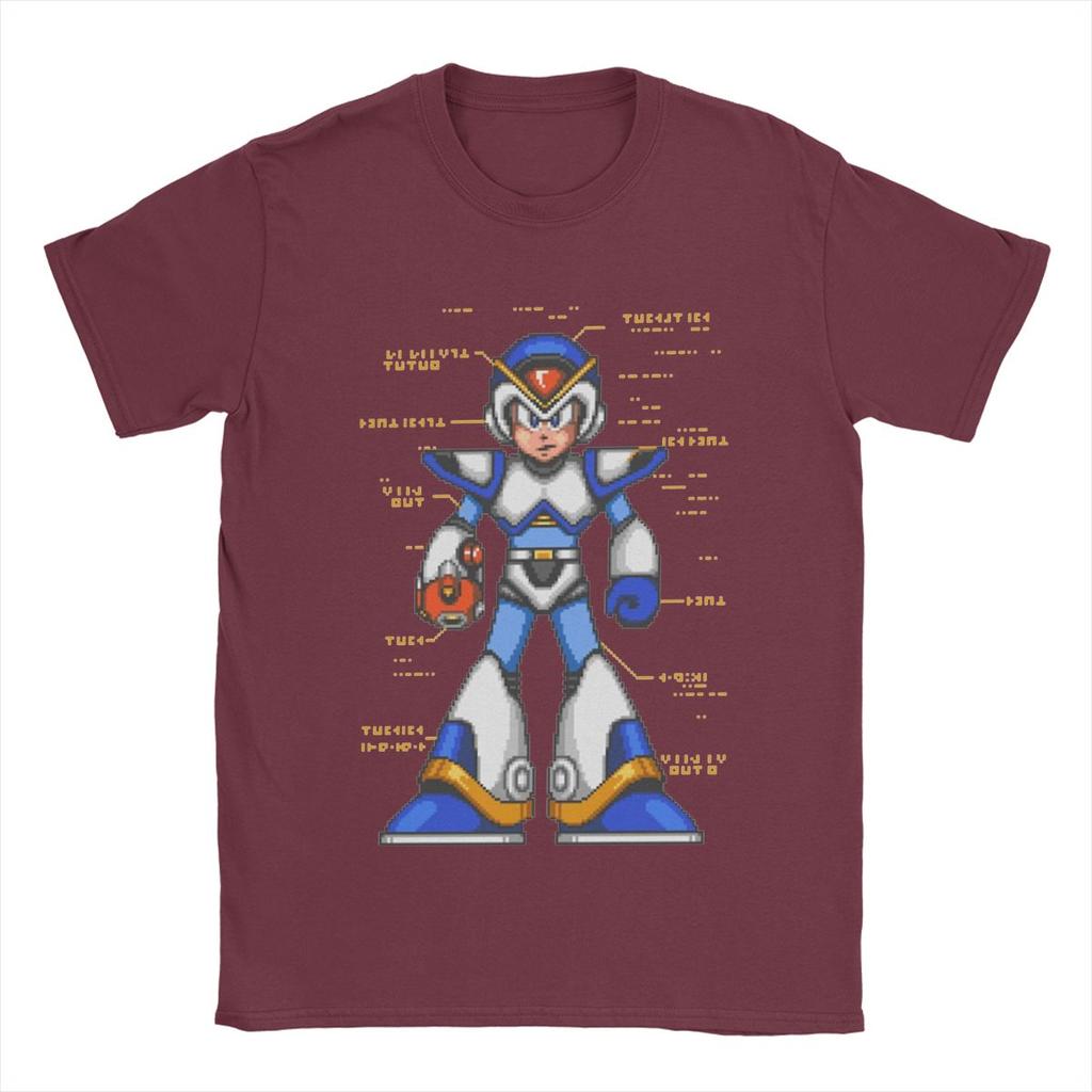 Футболки Megaman X Полная броня Мужская мода 100% хлопок Футболка с круглым вырезом и коротким рукавом Одежда больших размеров
