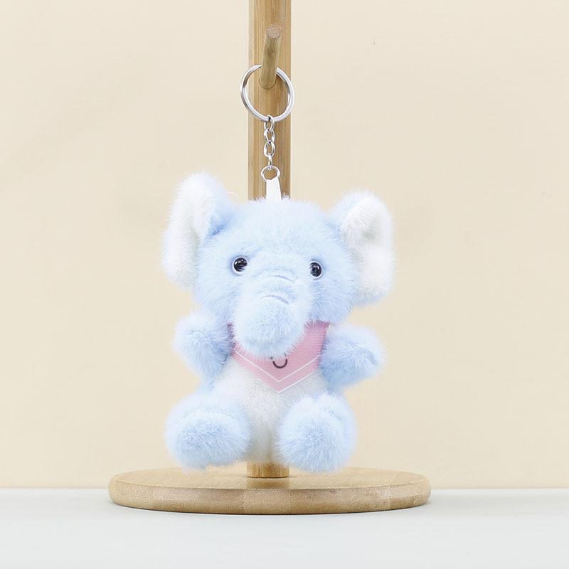 Plush Elephant Blue Toy With Pp Cotton Filling Soft Short Fur For Kids Idea Gift