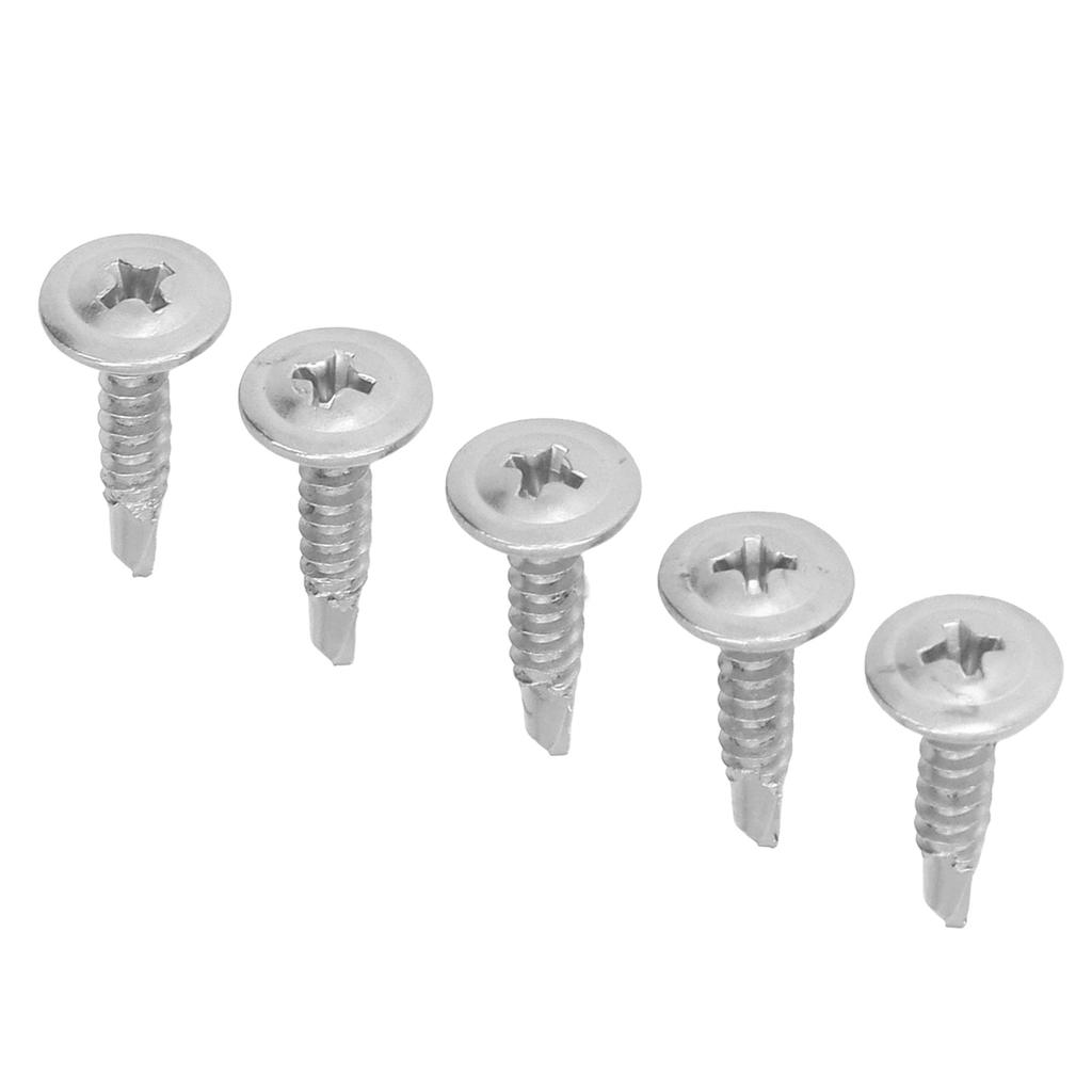 Набор из 100 саморезов с крестообразным шлицем и полукруглой головкой с шайбой из нержавеющей стали