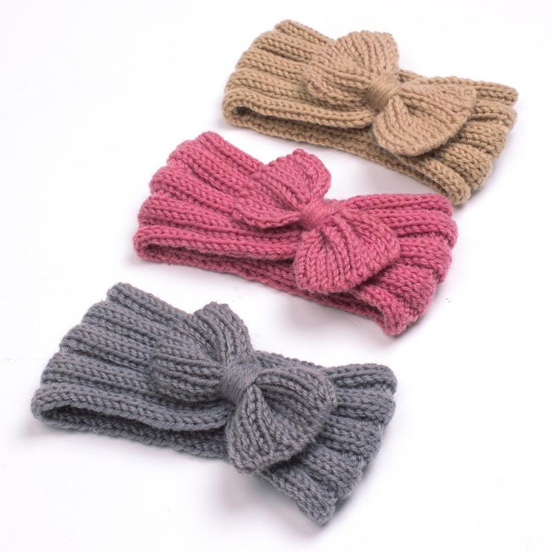Autumn and Winter Baby Wool Headband, Baby Solid Color Comfortable Bow Hair Accessories, Children's Headband